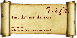Tarjányi Áron névjegykártya