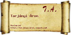 Tarjányi Áron névjegykártya