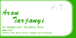 aron tarjanyi business card